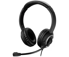 Sandberg USB pokalbių ausinės su mikrofonu, laidinės, pokalbiams/muzikai, 20–20000 Hz, 180 g, ausinės su mikrofonu, juodos