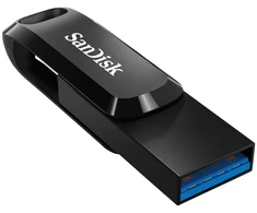 „SanDisk Ultra Dual Drive“, 128 GB, USB A tipo / USB C tipo, 3.2 kartos 1 (3.1 kartos 1), 150 MB/s, Slankiojantis, Juoda, Sidabras