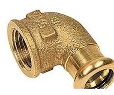 Sanha 3/4-18 mm alkūninis elementas 90° M-M - lizdinis-lizdinis Cu presavimo elementas. M ir V formos žandikauliai
