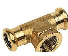 Sanha T formos detalė 18x1/2x18 mm - su vidiniu sriegiu. Vario presas. M ir V formos žandikauliai.