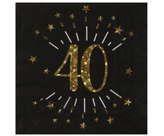 Santex Napkins juodas and auksinis, 40 metai