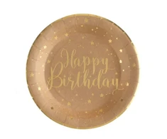 Santex Natūralios popierinės lėkštės „Happy Birthday“