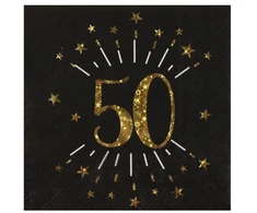 Santex Juodas and auksinis napkins, 50 metai