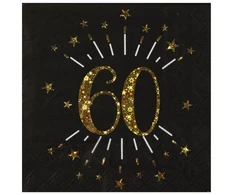 Santex Napkins juodas and auksinis, 60 metai