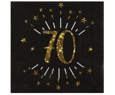 Santex Napkins juodas and auksinis, 70 metai
