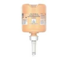Skystas vonios muilas Tork Luksus Hair &amp; Body 475 ml Ecolabel su kvapu, skirtas mini S2,8 fl x 475 ml/dėžė