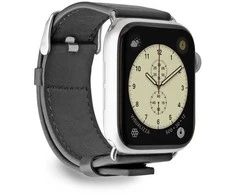 Case4Me „SBS“ ekologiškos odos dėklas „Apple Watch“ laikrodžiui (42/44/45/49 mm). Juodas