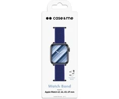 Case4Me SBS nailono dirželis laikrodžiui, skirtas „Apple Watch“ 42/44/45/49 mm. Tamsiai mėlynas.