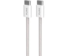 PURO PUCCCFABK415MTBEG, 1.5 m, USB C, USB C, USB 2.0, rusvai gelsvas, Baltas