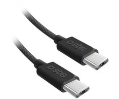 SBS TECABLETISSUETCK USB-C – USB-C 1.5m 60W pintas kabelis – juodos spalvos