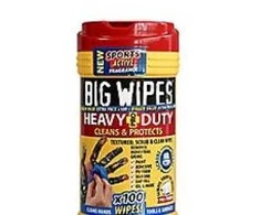 Scanlico „Big Wipes“ valymo servetėlės, skirtos naudoti sunkiomis sąlygomis, 80 vnt., raudonos