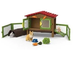 Schleich - Triušių narvas su 3 triušiais - (42728)
