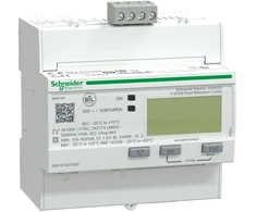 Schneider Electric 3 fazių LCD elektros energijos skaitiklis, elektroninis, pramoninis, reaktyvioji galia, įtampa, balta, A, kWh, W, varžtiniai gnybtai