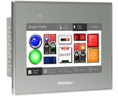 Schneider Electric 4" platus jutiklinio ekrano skydelis, 1COM, 1Ethernet, USB host&amp;device, 24 VDC, GP-ProEX modelis