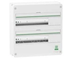 SCHNEIDER ELECTRIC Dangtelis sieninis grupinis skirstomasis skydas Resi9 CX 2 eilučių 18 modulių baltas RAL9003 be durelių