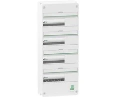 Schneider Electric Dangtelis ant sienos montuojamas grupinis skirstomasis skydas „Resi9 CX“ 4 eilučių 13 modulių baltas RAL9003 be durelių