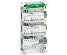 Lauritz Knudsen SCHNEIDER ELECTRIC Iš anksto surinkta Resi9 XP PW grupinė plokštė, 3 eilės, 13M: 1xAFB, 1xSPD + 2xRCD + 1xC16A 1PN + 5xC10A 1PN, 1xC16A 3PN + 2xC10A 3PN