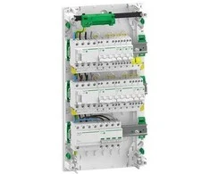 Schneider Apc SCHNEIDER ELECTRIC Iš anksto surinkta Resi9 XP PW grupinė plokštė, 3 eilės, 13M: 1xAFB, 1xSPD + 2xRCD + 5xC10A 1PN + 2xC16A 3PN + 1xC10A 3PN