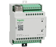 Schneider Electric IHC sąsaja, „SpaceLogic“, 8 įėjimai, 16 išėjimai, RS-485 Modbus, DIN bėgelis, Ethernet, balta