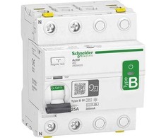 „SCHNEIDER ELECTRIC“ RCCB HPFI automatinis jungiklis 4P 63A 30mA B-SI klasės AC/DC, skirtas įrenginiams su 3 fazių dažnio keitikliu ir nuolatinės srovės inverteriu.