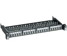 Schneider Electric LAURITZ KNUDSEN pataisų skydelis S1 ištraukiamas 19" 1U pažangus, 24 prievadai Actassi® jungčiai, spalva: kokso pilka, su Quick Fix