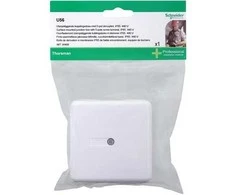 „Schneider Electric Mureva U56“ dėžutė su 10 įvorių, 5 kontaktų, sriegiama antgaliais, balta