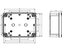Schneider Electric Thalassa TBS serijos ABS sieninė dėžutė, IP66, 116 mm x 74 mm x 62 mm