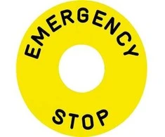 Schneider Electric Lakštinė plokštė geltona, apvali, fi60mm EMERGENCY STOP (ZB2BY9330)