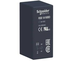 Schneider Electric PCB montuojama galios relė, 24 V nuolatinės srovės ritė, 16 A perjungimo srovė, SPDT