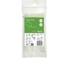 SCHNEIDER ELECTRIC THORSMAN kabelių raišteliai 150x3,6 mm balti 100 vnt.