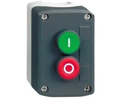 Schneider Electric 2 skylučių valdymo skydelis su žaliais / raudonais IP65 mygtukais (XALD213)