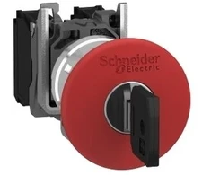 Schneider Electric saugos mygtukas 22 mm 1NO 1R IP66 raktas (XB4BS9445)