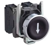 Schneider Electric Valdymo mygtukas 22mm juodas su grįžimu 1Z (XB4BA3351)