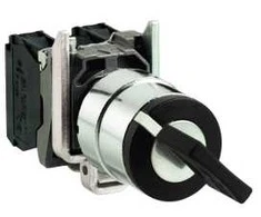 Schneider Electric Jungiklis 2 padėties raktas 22mm juodas 1Z su grįžtamasis (XB4BG61)