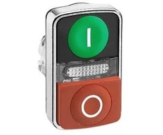 Schneider Electric Dvivietis žalias / raudonas O-- mygtukas su apšvietimu (ZB4BW7L3741)