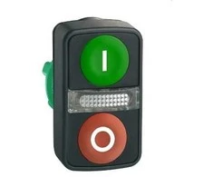 Schneider Electric Dvivietis žalias / raudonas O-- mygtukas su apšvietimu (ZB5AW7A3741)