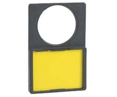 Schneider Electric 30x40mm aprašomasis ženklas su balta / geltona etikete 22mm juodas stačiakampis (ZBY4101)
