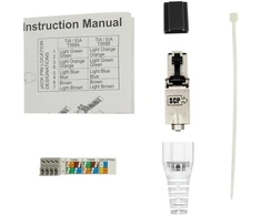 SCP 10G-FP, RJ-45, Sidabrinis, Baltas, Vyriškas, Tiesus, 22/26, PoE+
