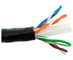 SCP HNC KABELIS Cat6, Juodas Juodas 1000 ft / 304,8m