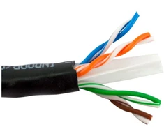 SCP HNC KABELIS Cat6, juodas, juodas 1000 pėdų / 304,8 m