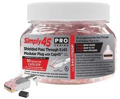 SCP S45-1750P, RJ45, Plienas, Permatomas, Tiesus, Polikarbonatas (PC), Žalvaris, 30 V