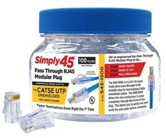 SCP SIMPLY45-CAT5E, RJ45, permatomas, tiesus, polikarbonatas (PC), Cat5e, bronza/auksas