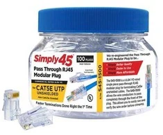 SCP SIMPLY45-CAT5E, RJ45, permatomas, tiesus, polikarbonatas (PC), Cat5e, bronza/auksas
