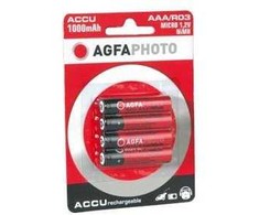 Secomp AgfaPhoto Baterijos 1x4 Akumuliatorius NiMH Micro 1000 mAh Įkraunama baterija Nikelio-metalo hidridas (NiMH)