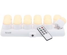 Securit Securit® AMSTERDAM LED Fyrfadslys 12 stk. + ladest., hvidt lys