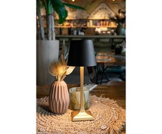 Lampa stołowa Securit Securit® LED bordlampe ROMA, ledningsfri og genopladelig, gylden/sort