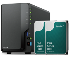 Serveris SYNOLOGY DS225+ + 2xHAT3300- 4TB Plus serijos rinkinys