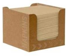 Servetėlės Duni Bio Duni soft Natural rudos kokteilinės 20x20cm popierinėje dozatorėje, 24 pakuotės x 50 vnt/kartonas