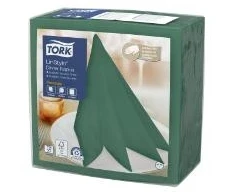 Servetėlės Tork Linestyle 39 x 39 cm Kalnų pušies žalia, 14 pakelių x 50 vnt./kartoninė dėžė