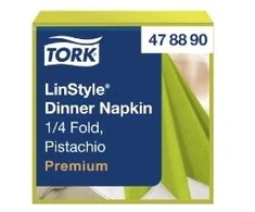 Servetėlės Tork Linstyle 39x39 cm 1 sluoksnio 1/4 lankstymo pistacijų spalvos, 14 pakelių x 50 vnt./dėžėje